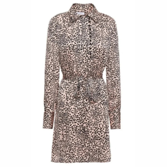 Equipment Femme Temera Leopard print Mini Shirt Dress Blush 17338 - Picture 2 of 14